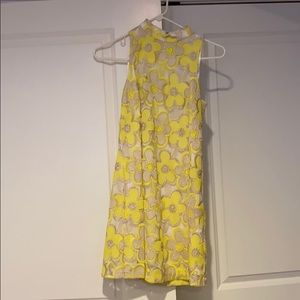 Mock neck floral lace dress